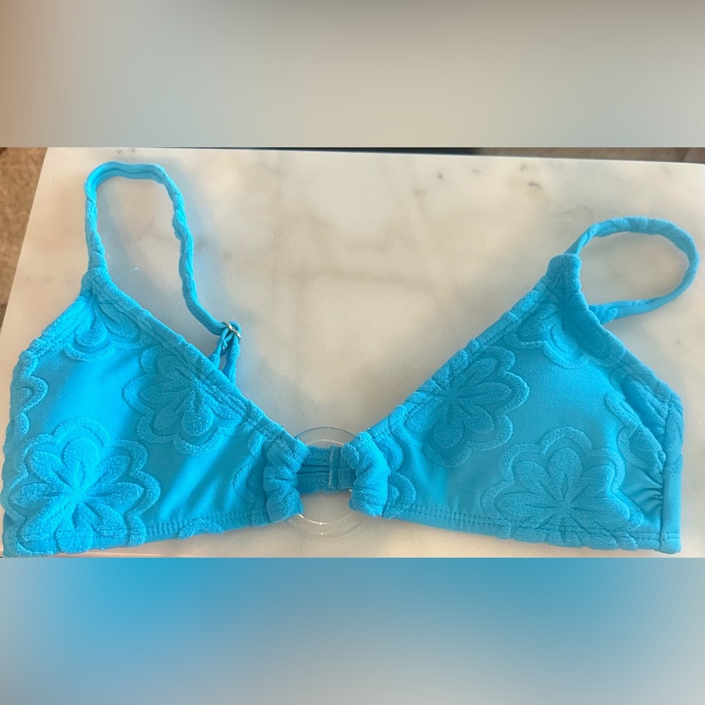 Macy's Salt & Cove Aqua Blue Bikini Top Swimwear in XS